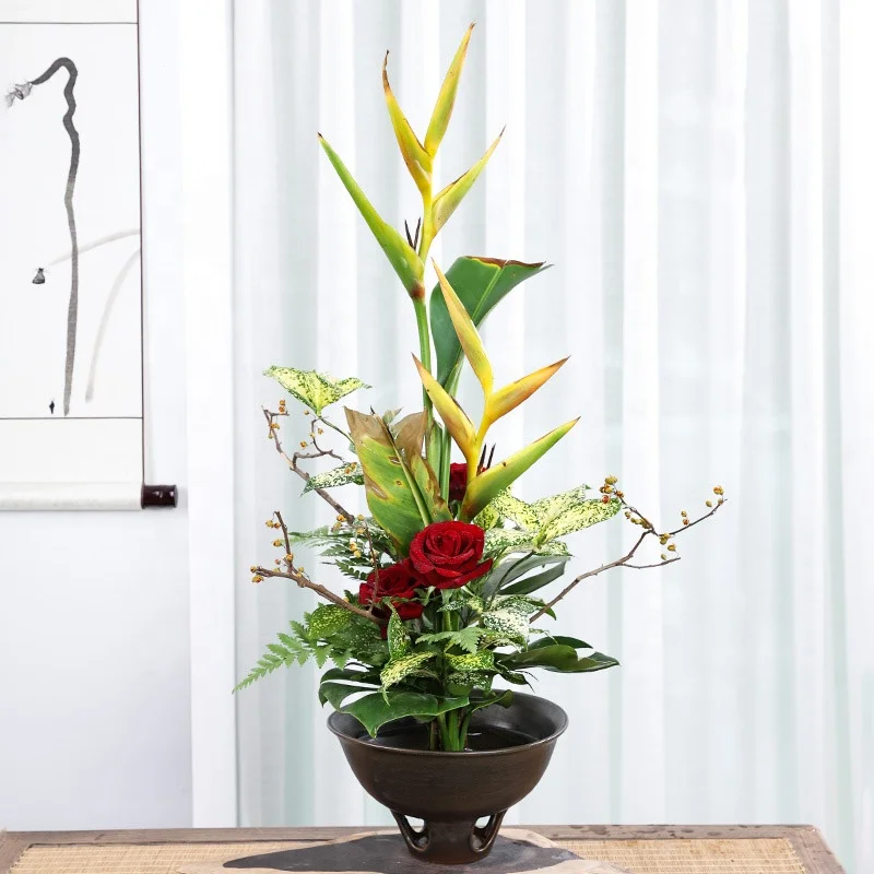 95mm Round Pin Frog Floral Ikebana Flower Holder Brass  Needle Ceramic Frogs Arranging Tool Kenzan Japanese style