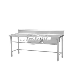 Grace Stainless Steel Single Sink Dirty Dish Cleaning Working Table/Kitchen Laundry Sink Bench