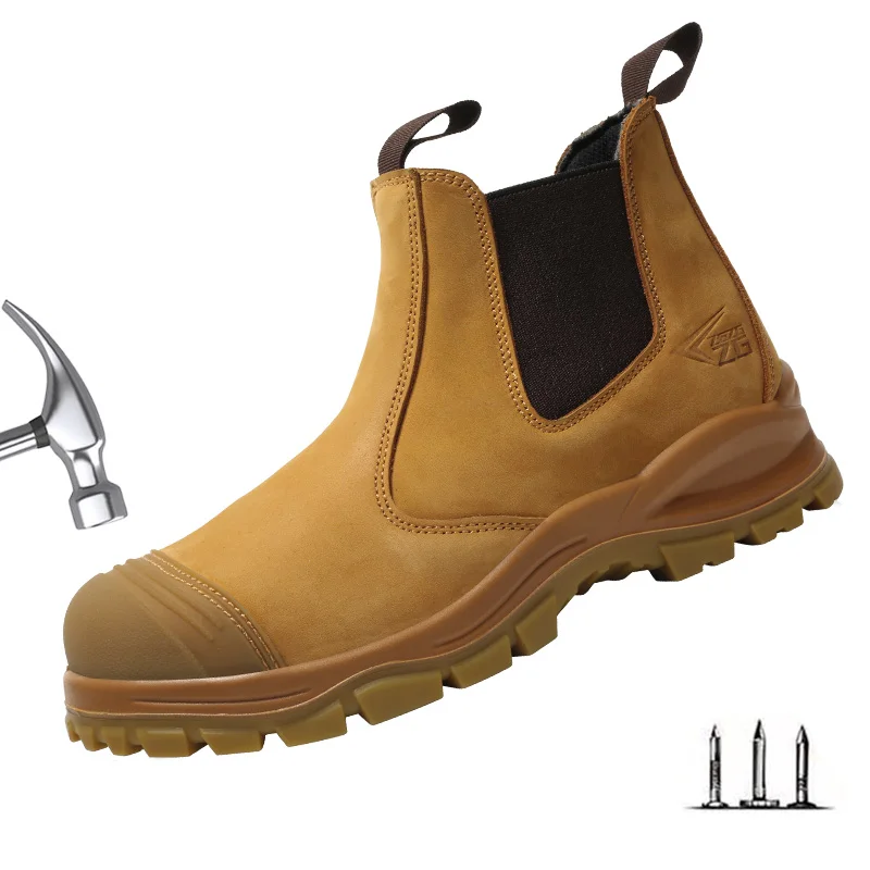 Промышленные рабочие ботинки zg без шнурков из натуральной кожи