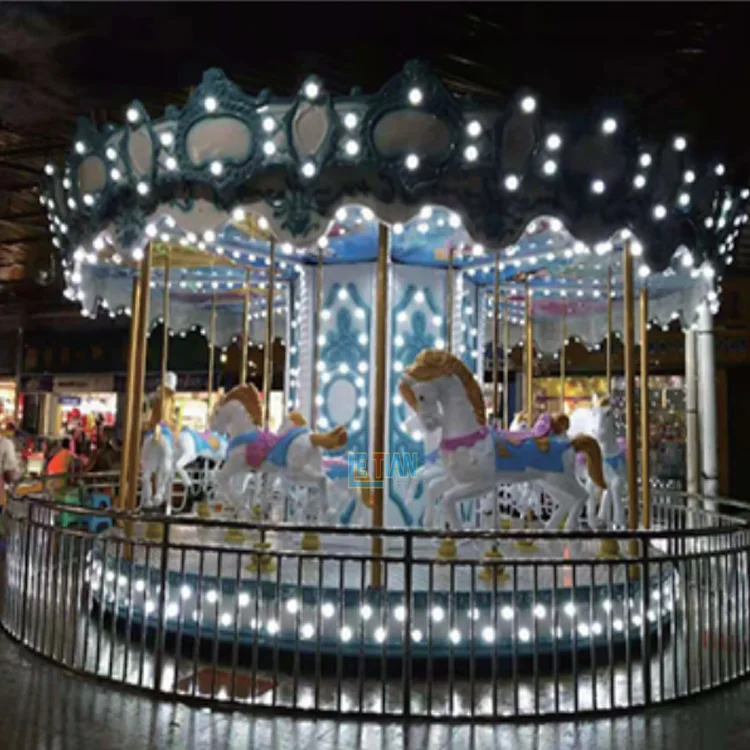 Factory price electric fiberglass merry go round kids carousel horses amusement rides for sale
