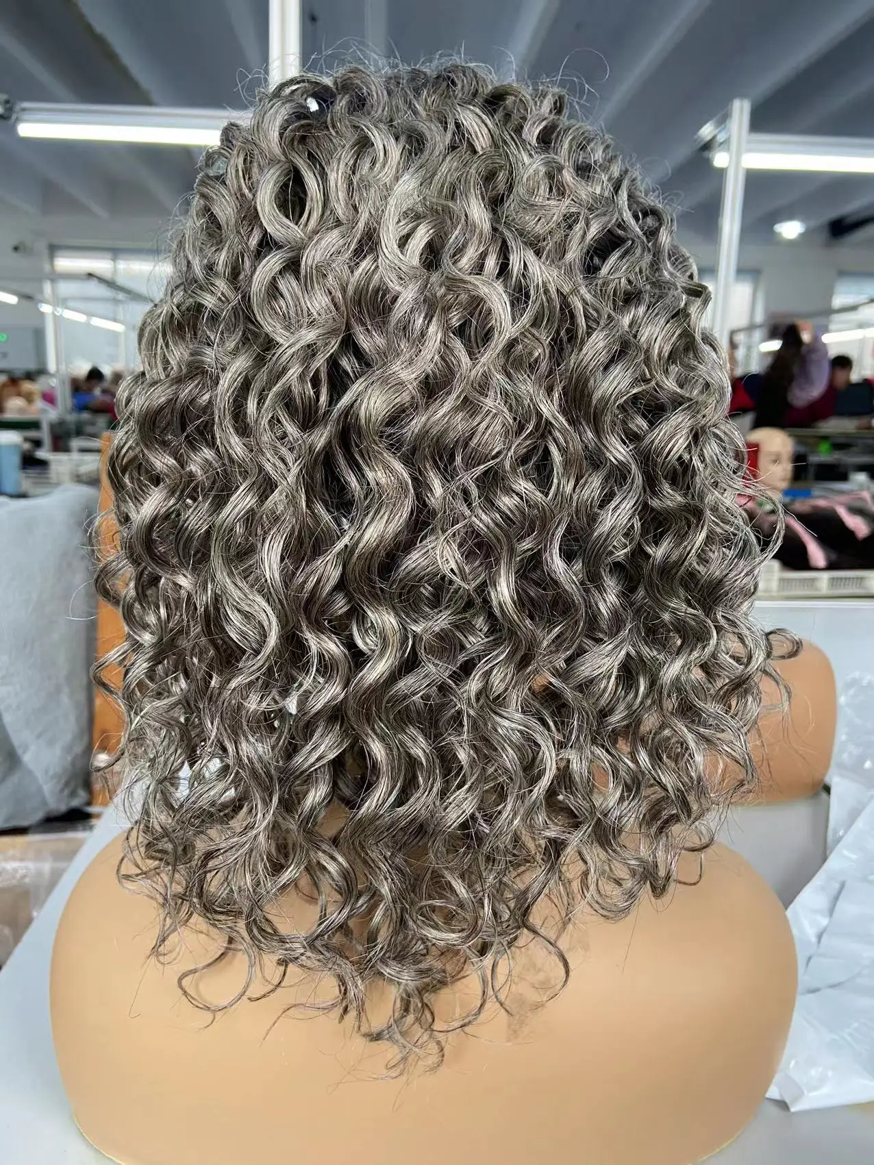 14 Inch Sliver Grey Short Colored brazilian hair Wig deep curly 150% Density cuticle aligned Hair 5*5 Hd Lace Closure Wig