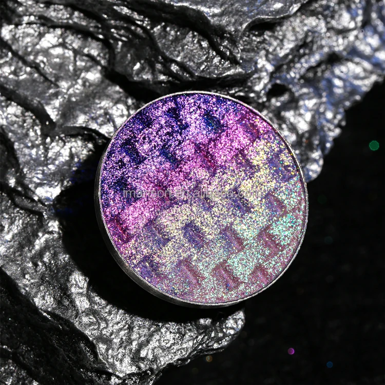 New Arrive Duo-chrome Chameleon Woven Grid Pattern Eyeshadow Vegan Glitter Cosmetics For Eyes Private Label Acceptable