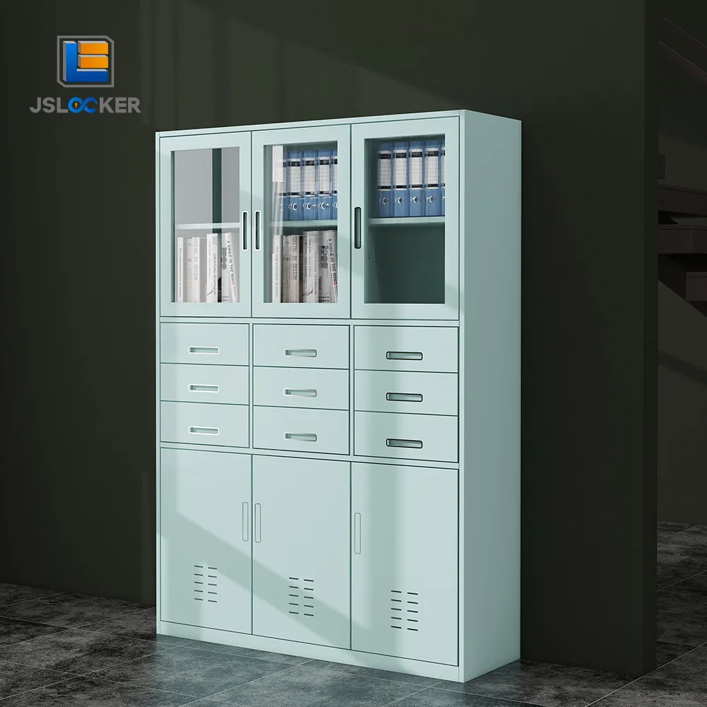 New classic display office filing cabinet office metal cupboards glass door file  office furniture storage cabinet for safe
