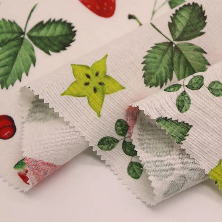 12129D фрукты цифровая печать # 70% Тенсел 30% Лен ткань для женские блузки, рубашки и платья костюмы со штанами