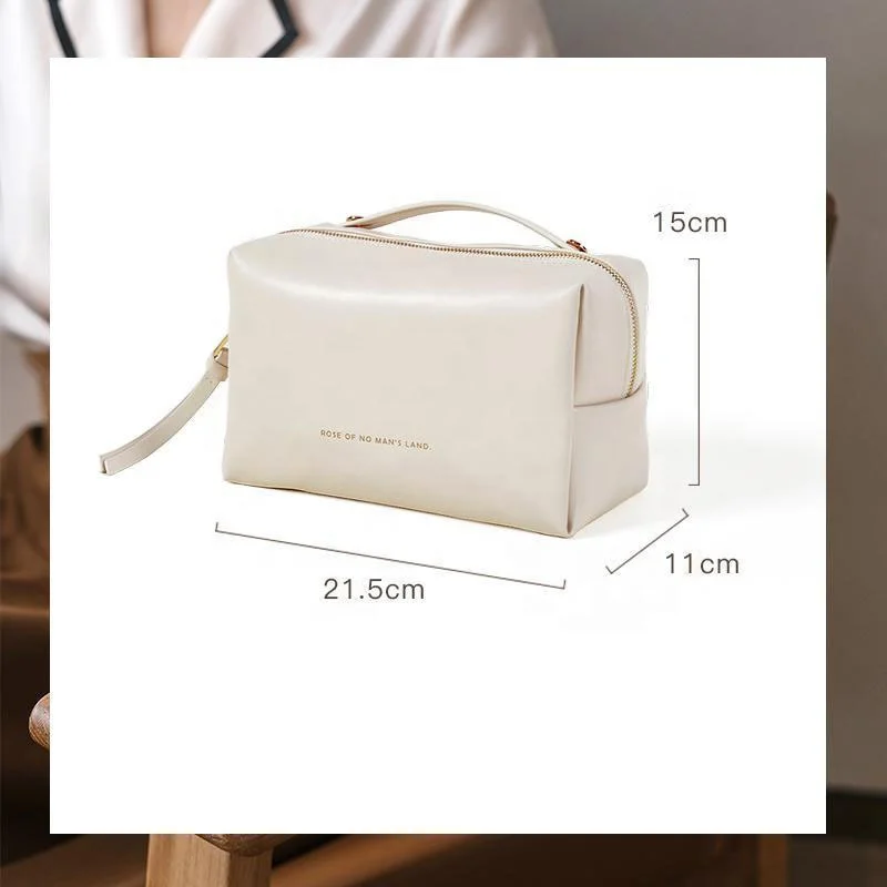 Wholesale Custom New Designer Women Branded Luxury Waterproof PU Leather Pouch Toiletry Travel Makeup Cosmetic Bag