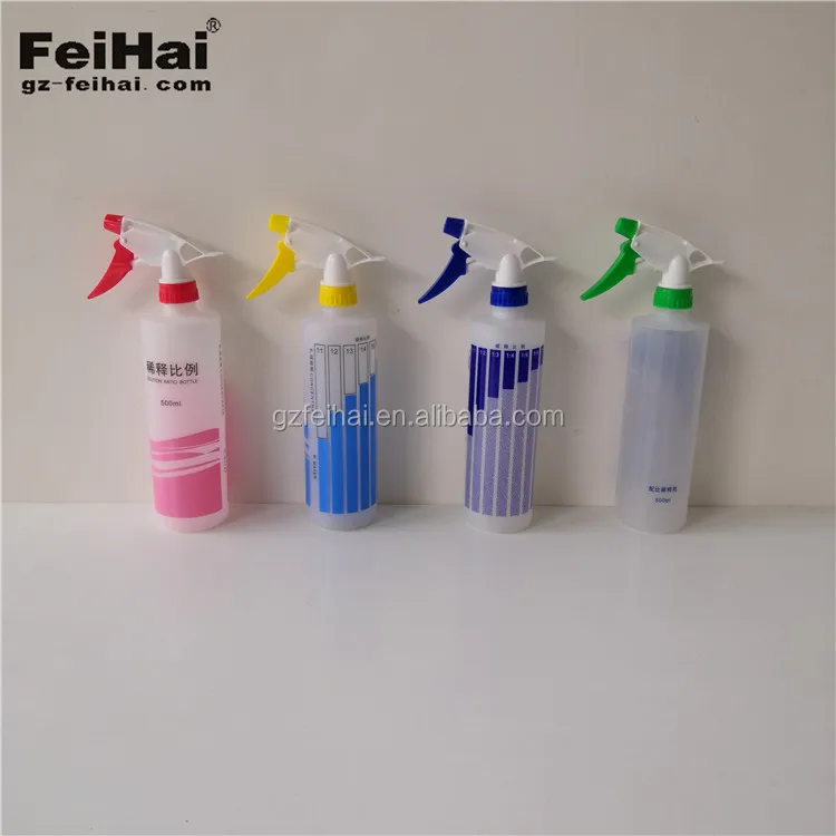
New design high quality china made chemical resistant hand trigger sprayer with dilution ratio bottle 