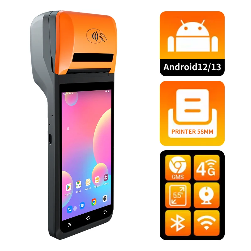 Pos портативное все в одном Pos-устройство 4G Android 13 парковочное устройство POS-терминал