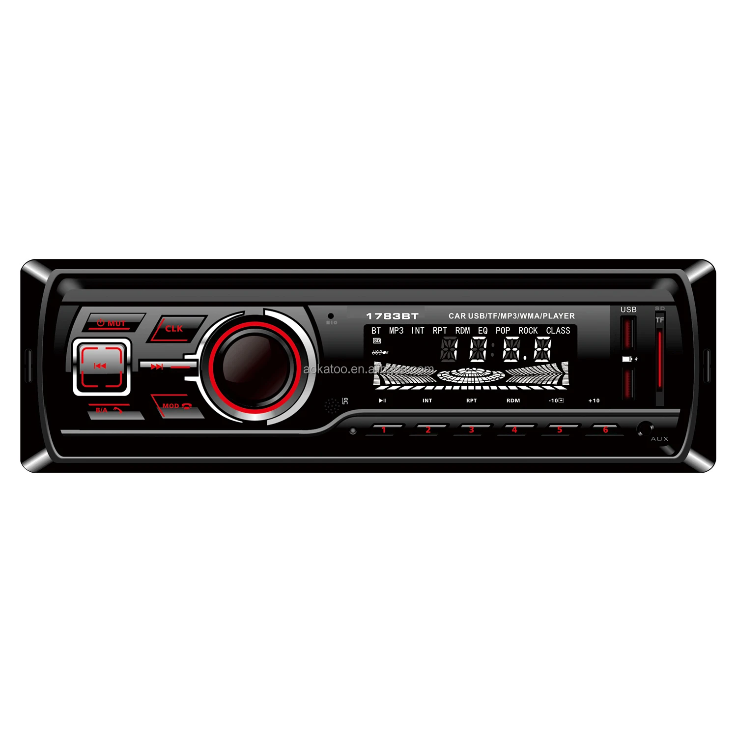 Car Stereo 1 Din BT Car Radio Receiver Audio and Hands-Free Calling Built-in Microphone usb mp3 player fm radio
