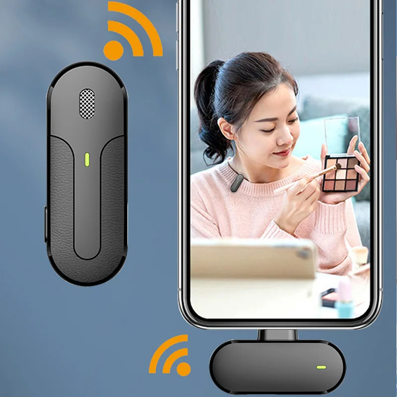 wireless Lavalier microphone mobile phone live video type c microphone noise reduction radio mini microphone for studio