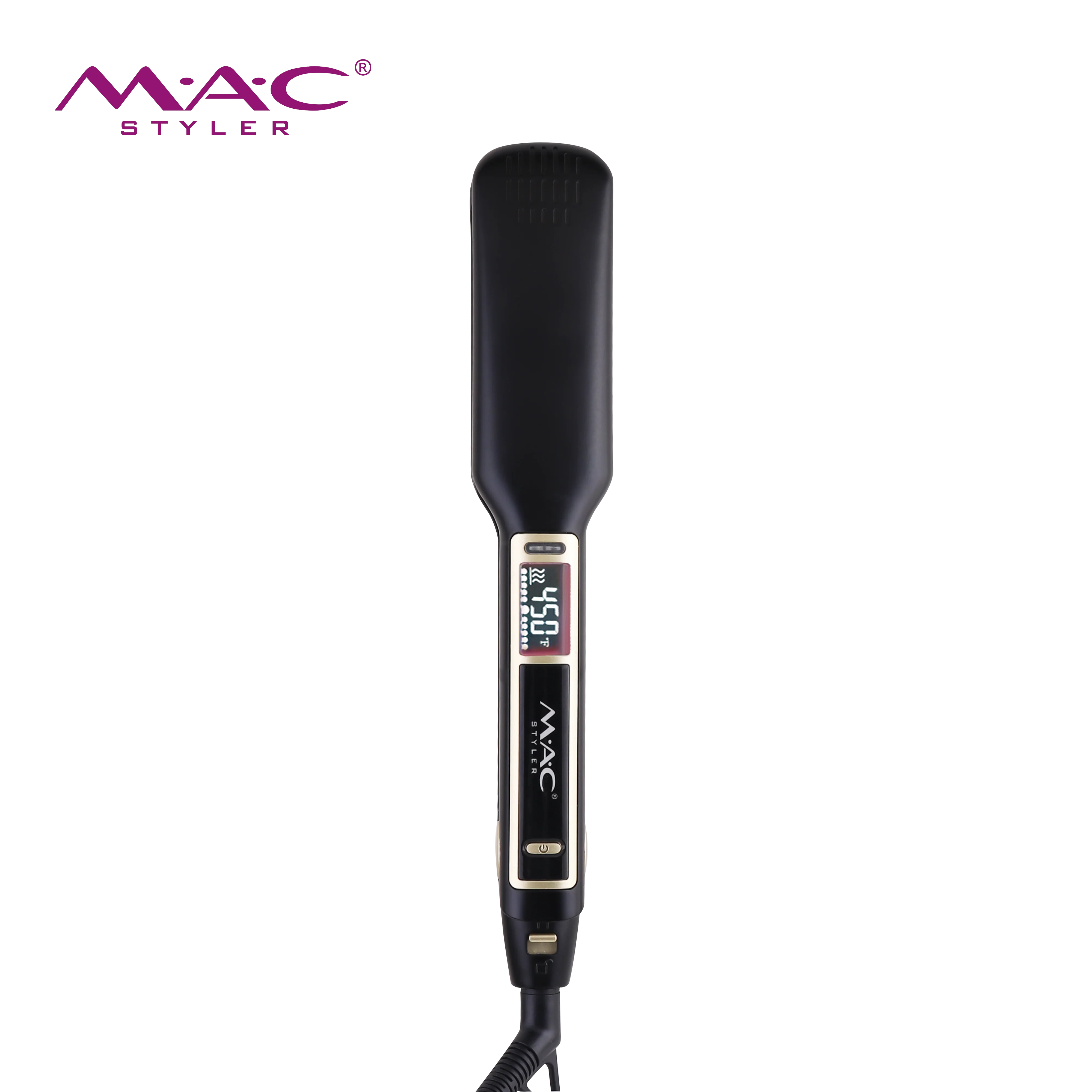 MAC best quality  450F flat iron LCD display wide plate hair straightener Professional hair iron  hair straightener