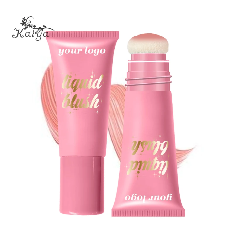 Custom Logo Soft Tube Face Blushing Cosmetic Big Cotton Cushion Lightweight Blusher Long Wearing Moist Liquid Blush Makeup