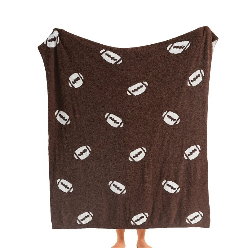 Rugby Design Super Soft Bed Blanket Warm Microfiber Knitted Throw Blanket For Winter