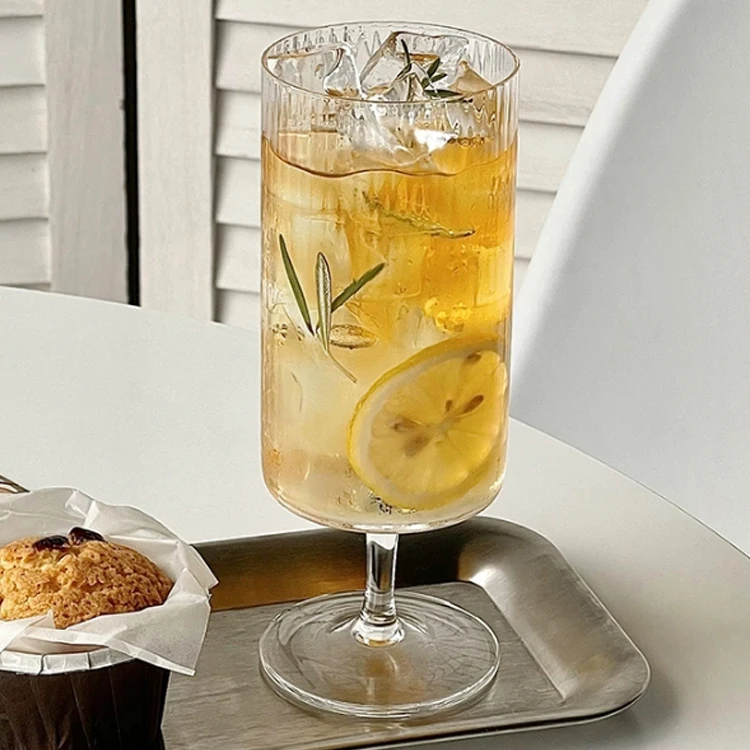 Hot Sale 450ml Reusable Dessert Glass Cups Aesthetic Ice Cream Cup Whiskey Glasses for Cafe Shop party