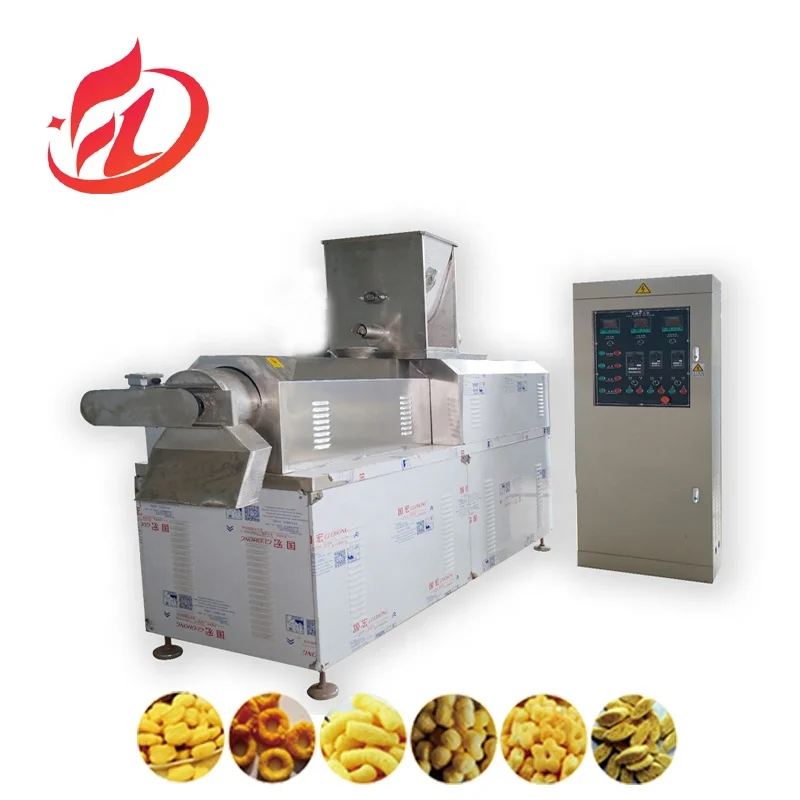 Automatic small rice  puffed corn puff snacks making extruder machine