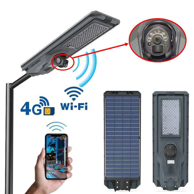 Omsen 3 In 1 Solar Security Street Light Monitor Lamp Outdoor Led Lighting With Cctv Camera For Garden Farm House Road Parking