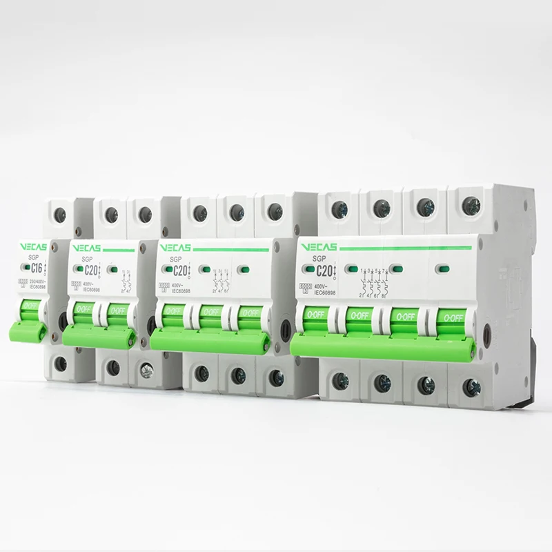 VECAS SGP DC/AC SOLAR  mini DZ47-63 6KA electric Breakers  1P/2P/3P/4P  220V/240V/415V  63A MCB miniature Circuit Breaker