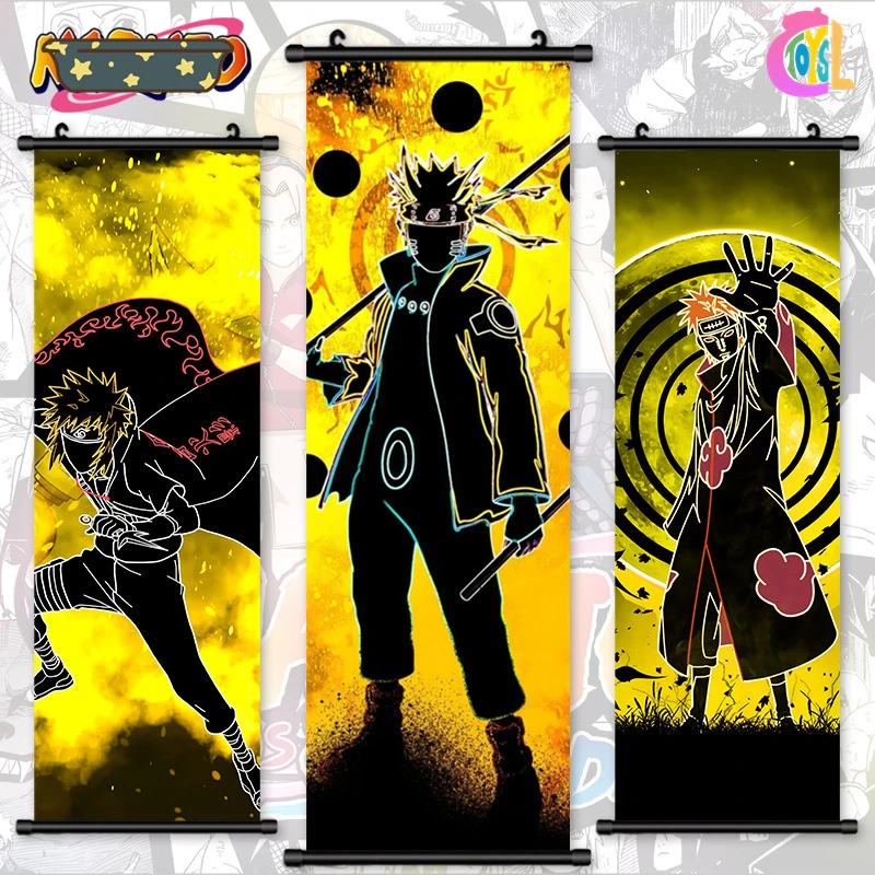 Wholesale High Quality Hd Airbrush Wall Hanging Decoration Secondary Peripheral Anime Characters Narutos Scroll Poster