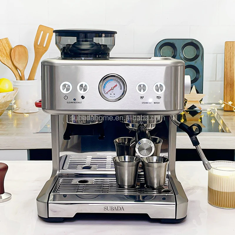 Commercial Automatic Italy Espresso Machine 15 Bar Professional Electric Coffee Maker Machine With Milk Frother For Latte cafe