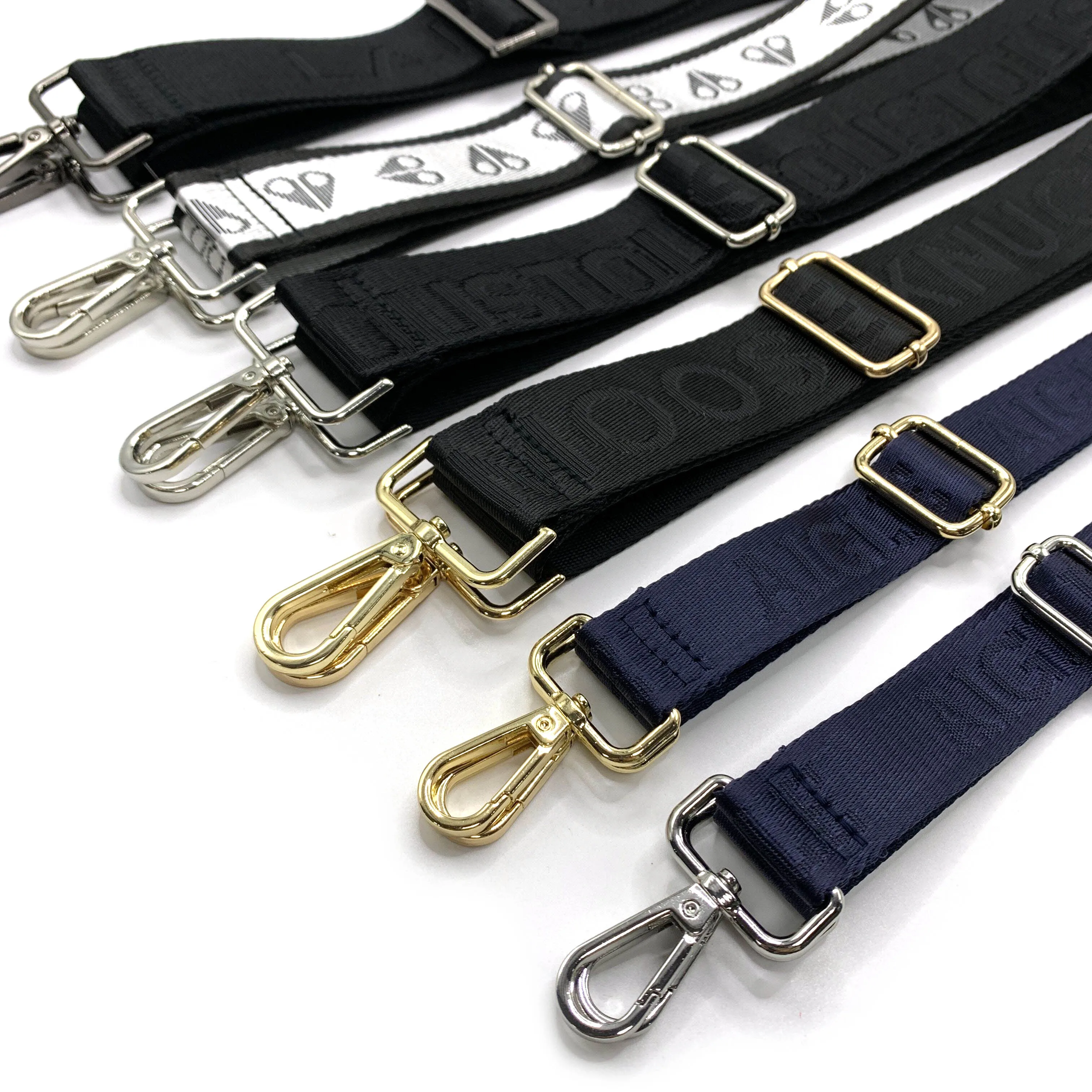 Custom Fashionable Adjustable Shoulder Harness 3.8 CM Crossbody Backpack Straps Lettered Jacquard Pattern Shoulder Straps