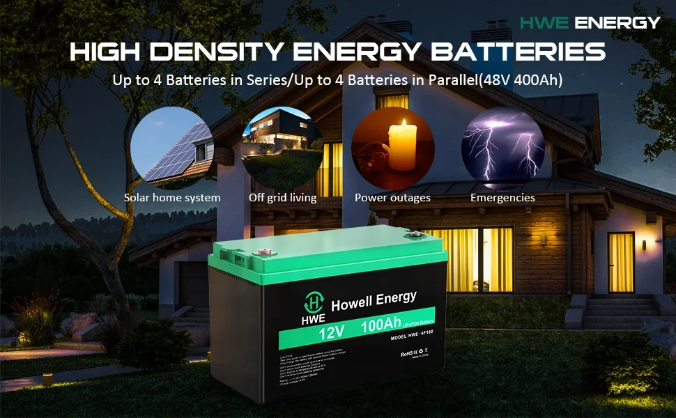 Portable 12v 100ah Lifepo4 Lithium Iron Battery for Energy Storage