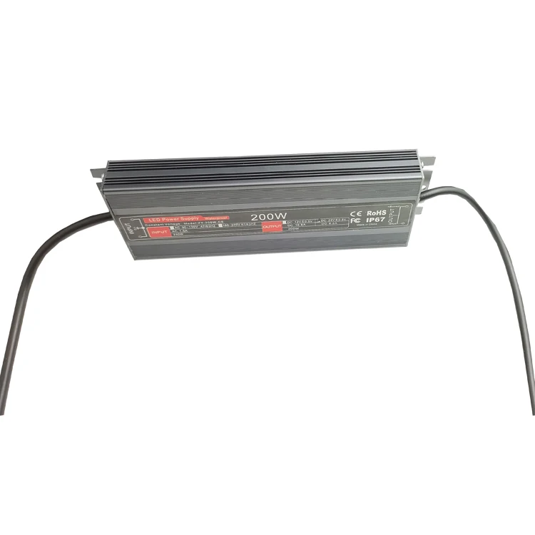 2024 Hot ultra-thin waterproof power supply IP67 200w DC12/24vAC110-220v led power supply