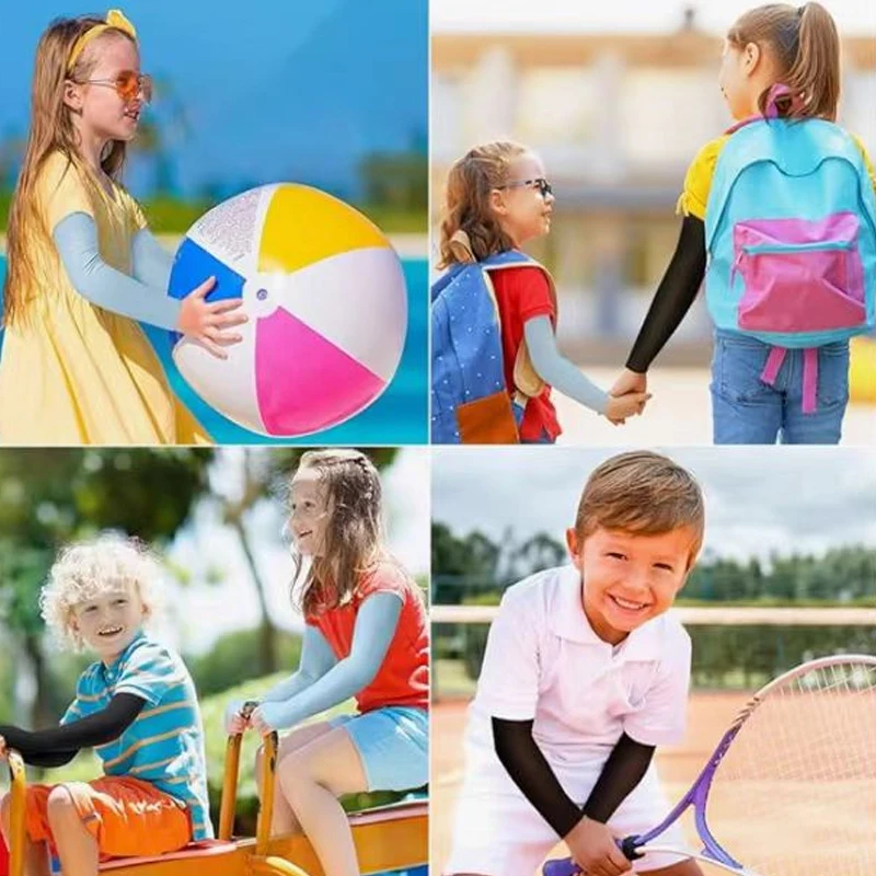 Custom Summer Sunscreen Cooling Breathable cycling arm sleeves Baby Use Ice Silk compression arm sleeve for arm