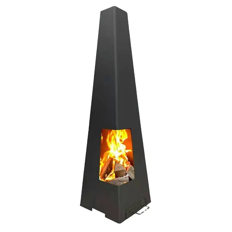 Открытый дров черный стальной нагревательный камин Chimeneas