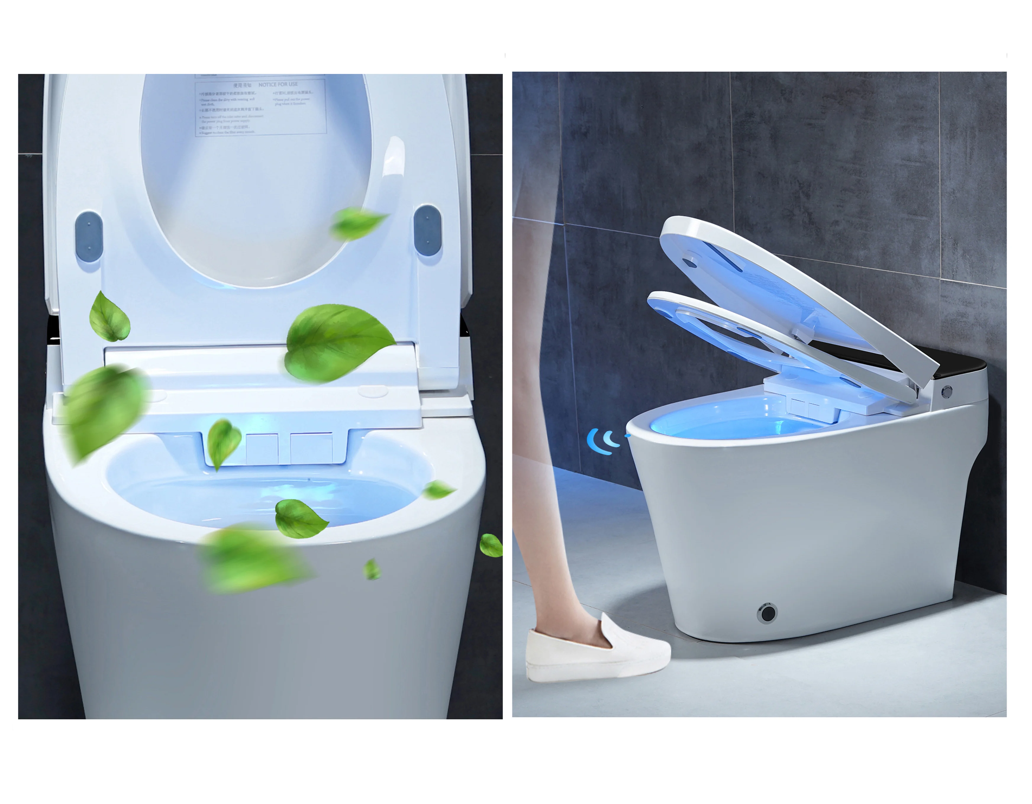European Sanitary Ware Commode Bathroom Smart Electric Automatic Deodorization Siphonic One Piece Smart Ceramic Toilet
