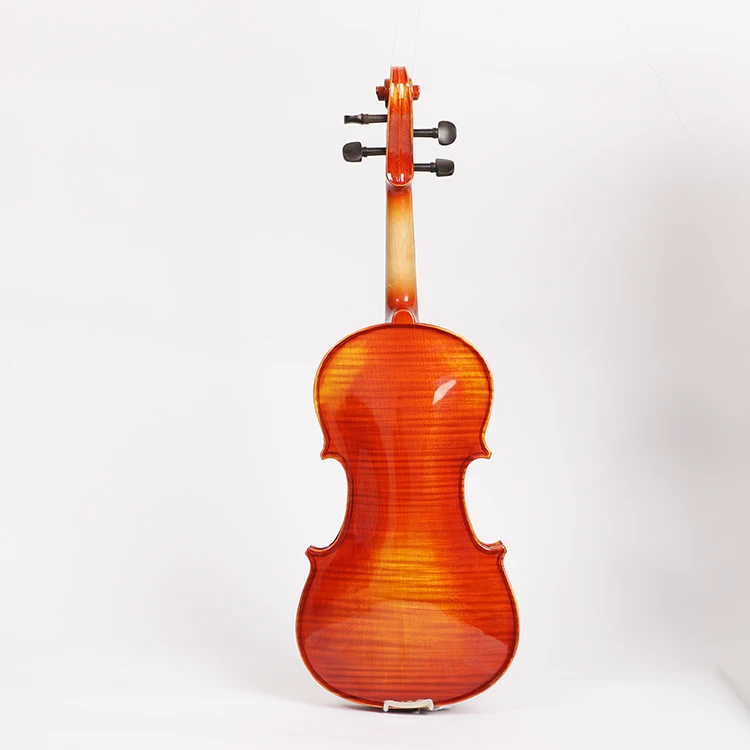 made in china half handmade flamed back violin with music instruments hard case