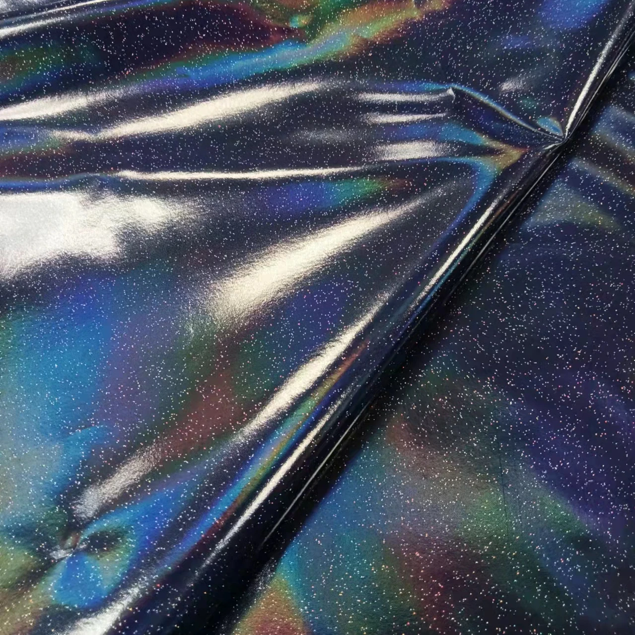 Блестящая Полиэстеровая ткань для куртки Starry star