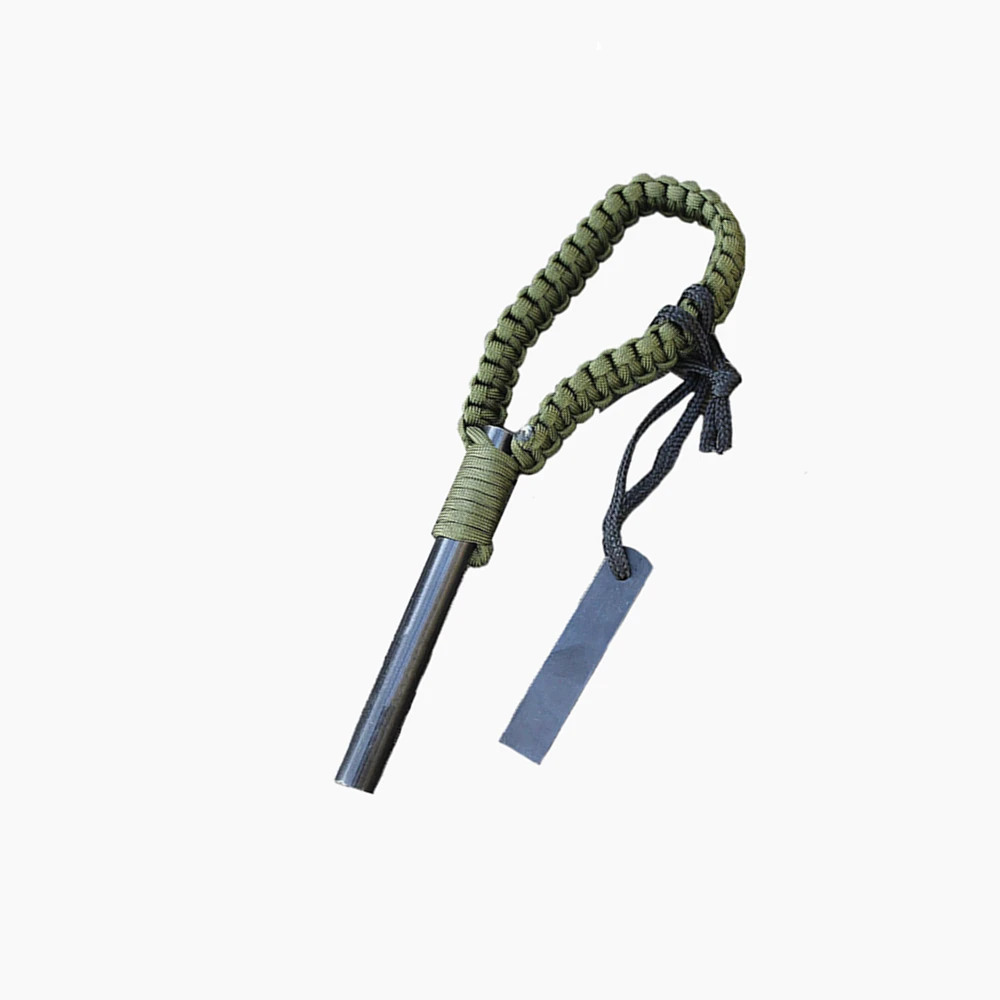 Reflective Paracord lanyard and Whistle Survival Emergency Kit Camping Survival Ferrocerium Rod Fire Starter