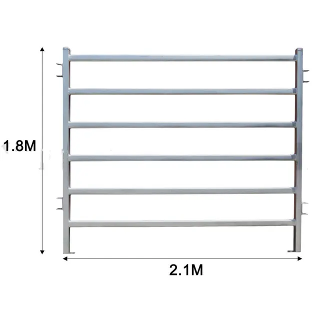 
2.1 m x 1.8 m Australia Portable Oval Tube Cattle Yard Panel / Cattle Rail Panels / Cattle Fence Panels For Sales 