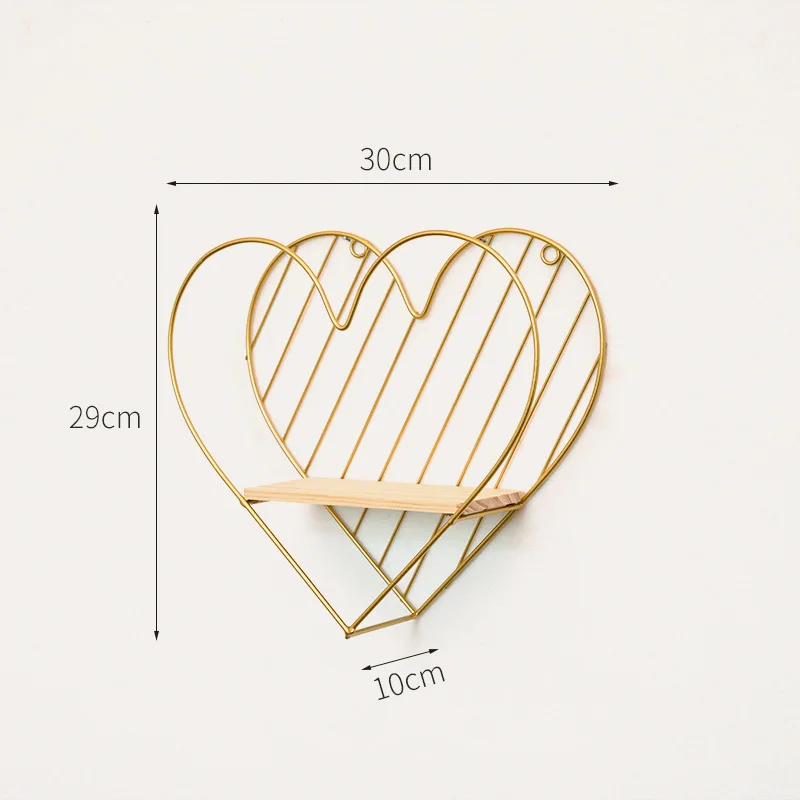 
wal art Modern Home Decor Wall Mounted Display Shelf Metal Wood Wall Storage Rack for Decoration 