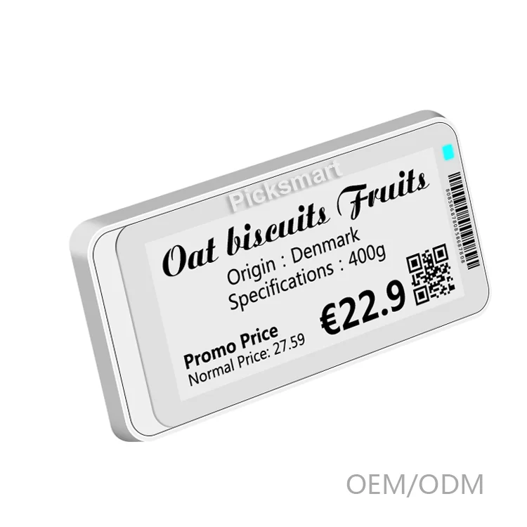 Factory Direct Sale BLE 5.0 Technology 2.9 Inch Smart Retail Tags E ink Display ESL For Supermarket Electronic Shelf Label