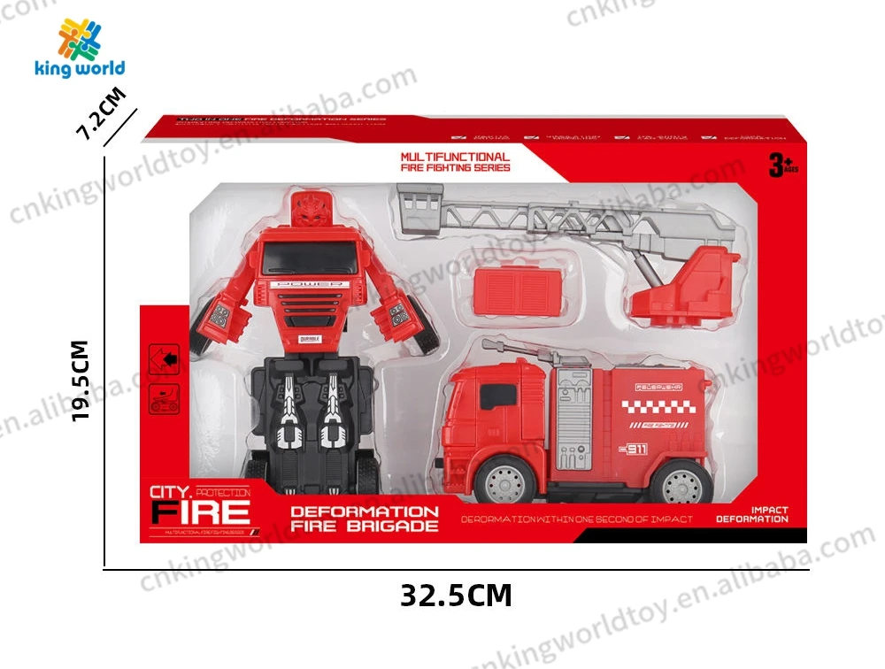 Hot Selling 2 in 1 Deformation Fire Truck And Robot With Inertia Wheel A Good Gift For Kids Indoor Activity