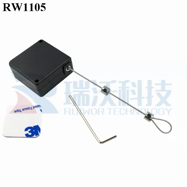 RUIWOR RW1105 квадратная Выдвижная шнурковая катушка с регулируемой петлей металлическим замком шестигранный ключ для ювелирных изделий
