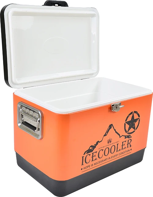 galvanized sheet 29L with lock keep warm and cold camping cooler box outdoor ice cooler box