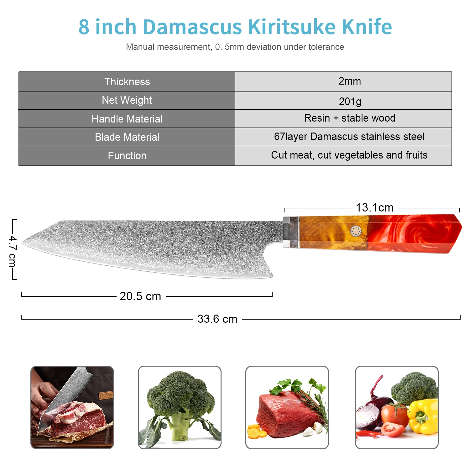 Hot Sale Factory Direct Japanese Vg10 Damascus steel Gyuto knife Damascus Kiritsuke Knife kitchen knives