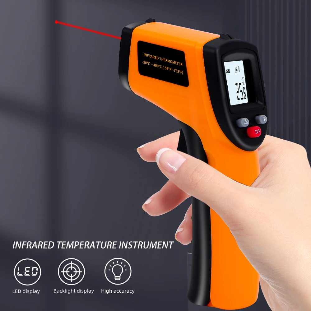 GM320 Temperature Tester Thermometer LCD Digital IR Laser Infrared Temperature Gun Temperature Meter For Industrial