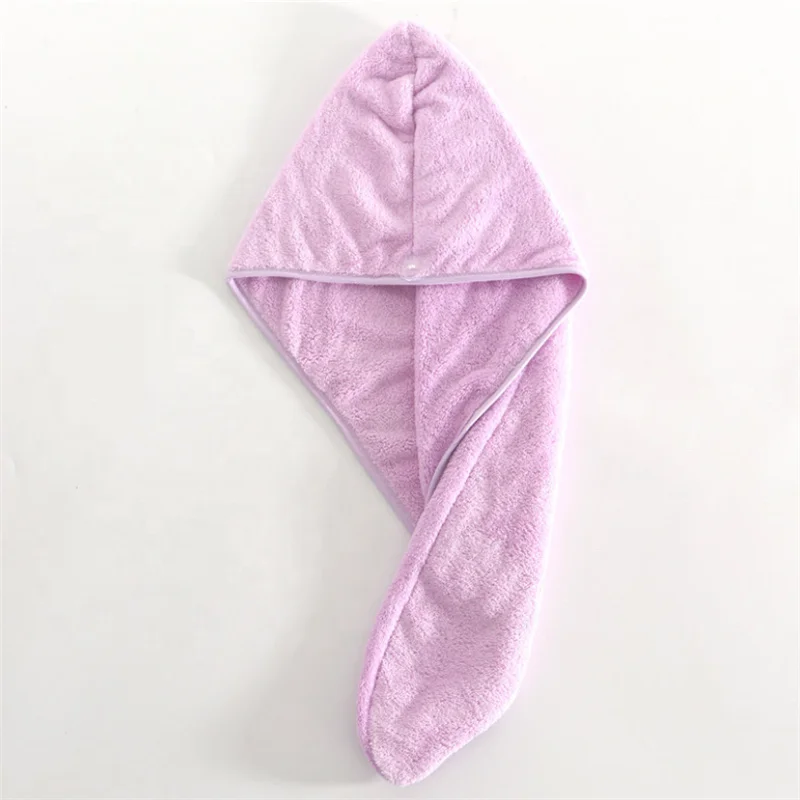 Wholesale custom premium microfiber coral fleece/coral velvet hair wrap turban towel and hair drying wrap towel