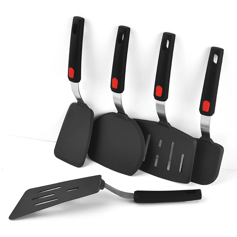 
2021 amazon hot selling Elastic Frying Spatula Steak Spatula Innovative Kitchenware Set 430 stainless steel + silicone 