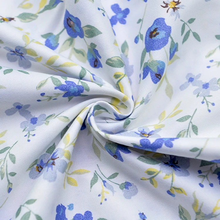 100% полиэфирная ткань с цветочным принтом маленькая свежая