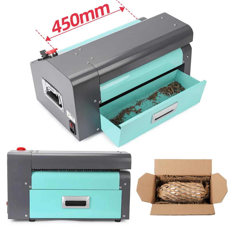 WD-P20 450mm mini recycling carton board recycle box paper perforator cardboard shredder 450mm for cushion packaging