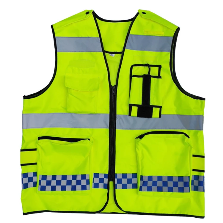 Reflective Vest Jacket Strip Fabric Construction custom logo Security Safety Vest High Visibility Work Reflective Clothing