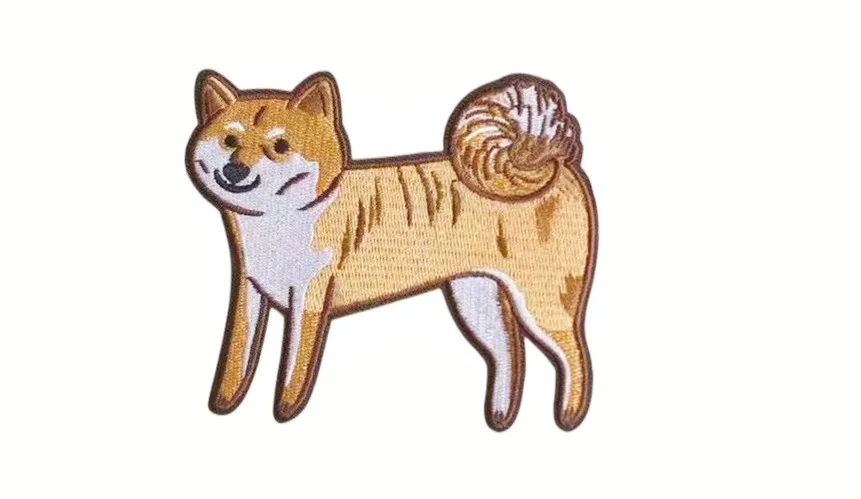 Wholesale Custom High Density Logo For Clothing Badges Tiger/ Lion Image Embroidered Patch Woven Badges Animal Embroidery Patch