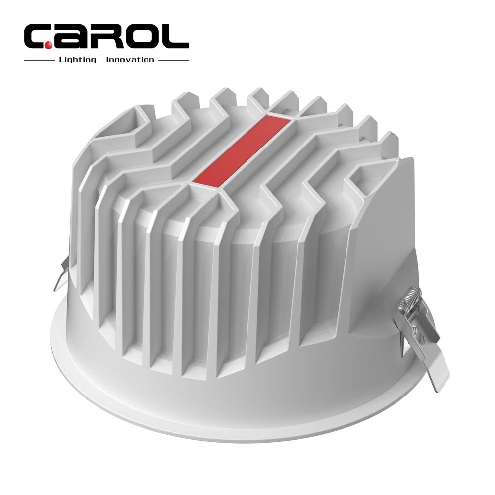 Carol Aluminum high bright office ceiling spotlight recessed 30w led round downlight lamp 12 watt 75mm anti glare cob down light