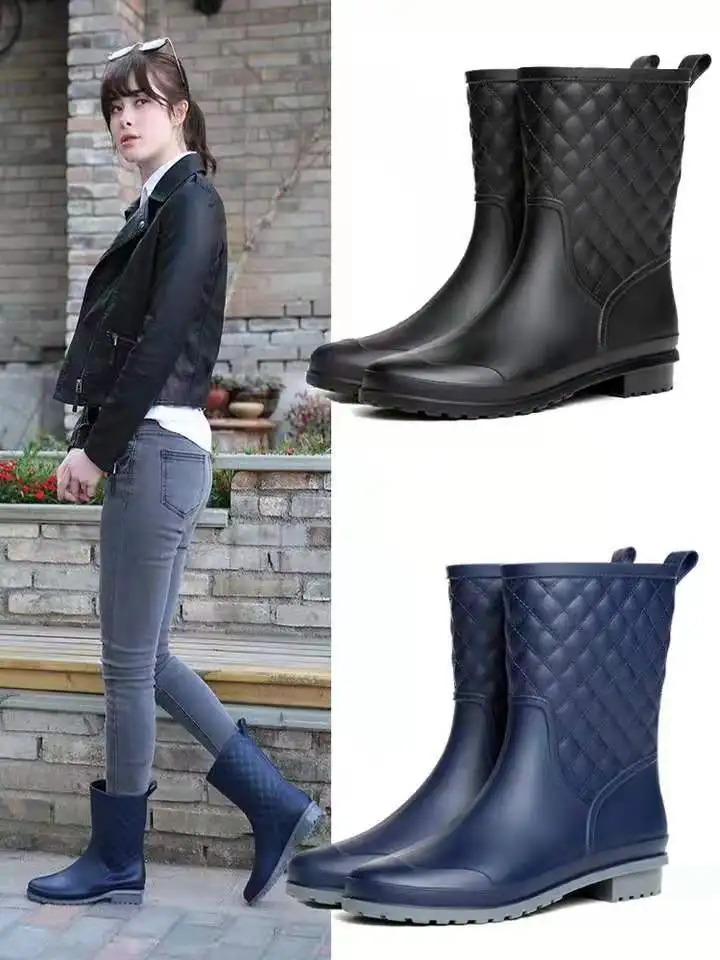 Полусапоги высотой и резиновой подошвой, женские сапоги от дождя