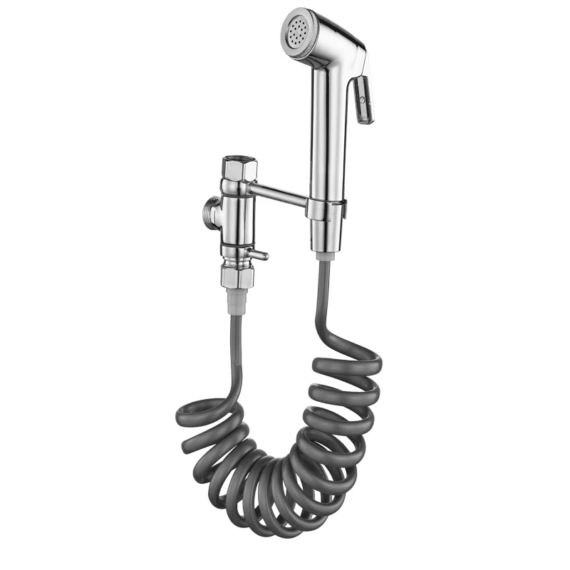 Modern Design Brass Angle Valve ABS Sprayer New Release Hand Bidet Shattaf Set for Bathroom Toilets