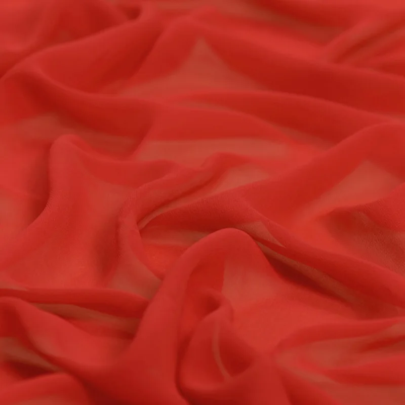 Жоржет из 100% шелка 8 мм, ширина 114 см, ширина 45 дюймов, № 18, цвет красной коррозии для платья, продажа на Ярде, 90 цветов на складе
