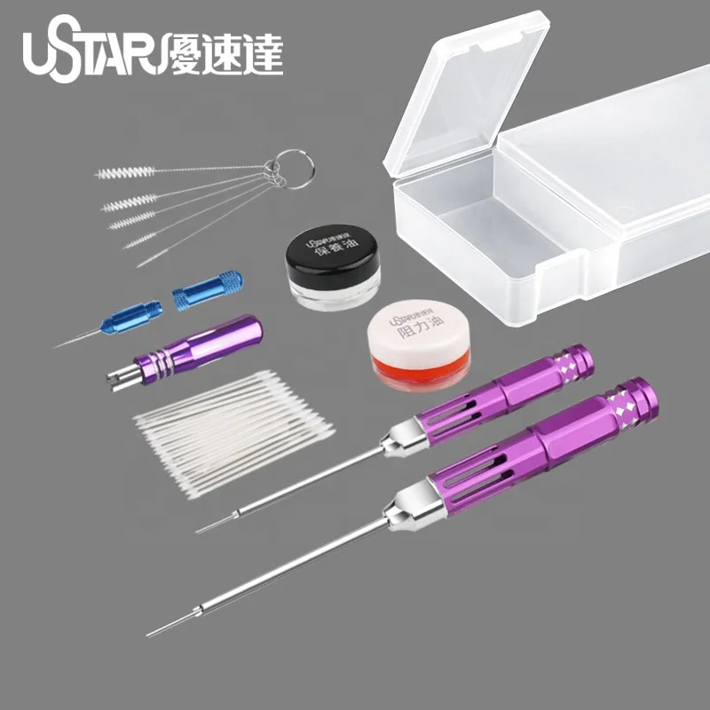 Ustar Gundam Model Tool Model Ua-90094 Dual Action Set With Air Brush Cleaning Deep Care Kit Nozzle Cleaning Needle Repair